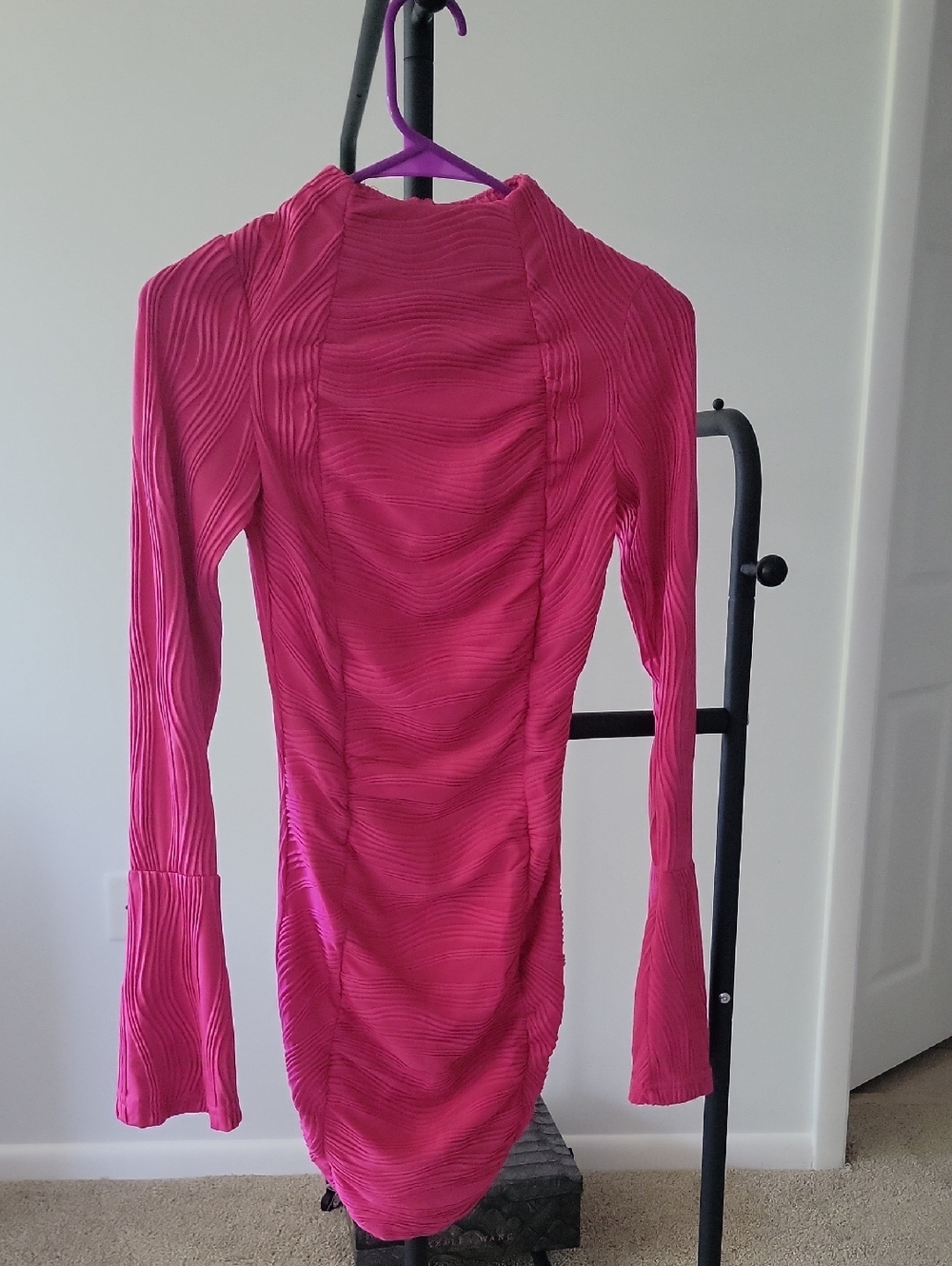 PrettyLittleThing Hot Pink Long Sleeve Mini Dress